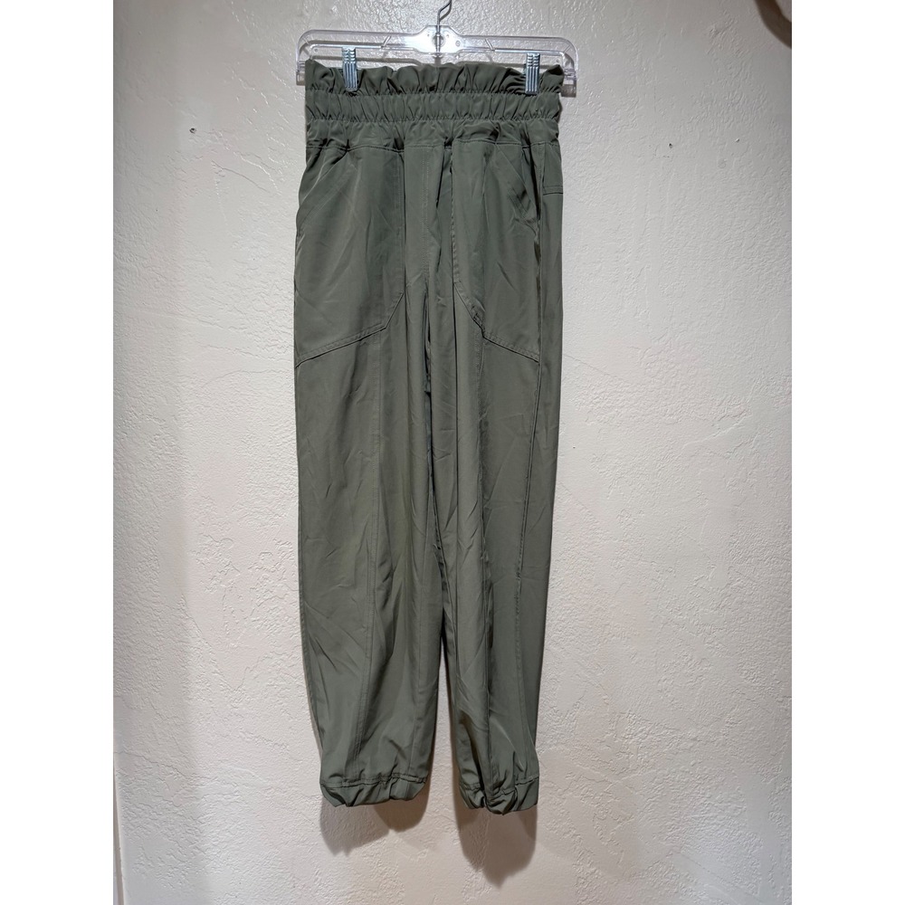 Vanilla Star Womens Olive Green Paperbag Waist Jogger Pants Size Small High Rise